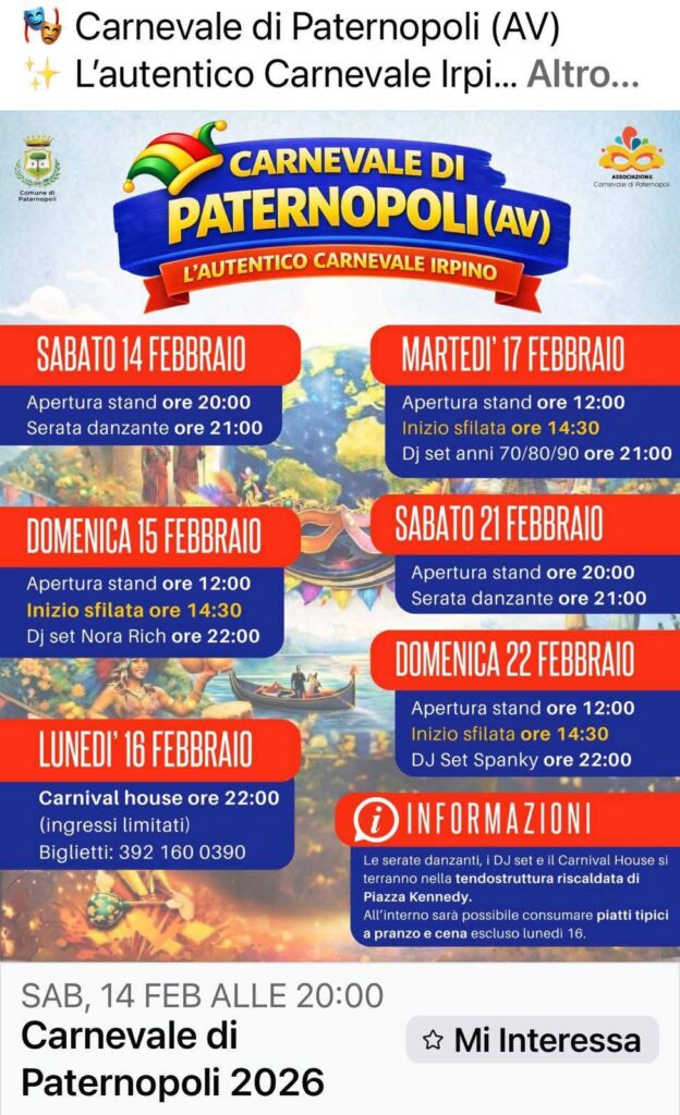 CARNEVALE DI PATERNOPOLI 2026 (AV) 
